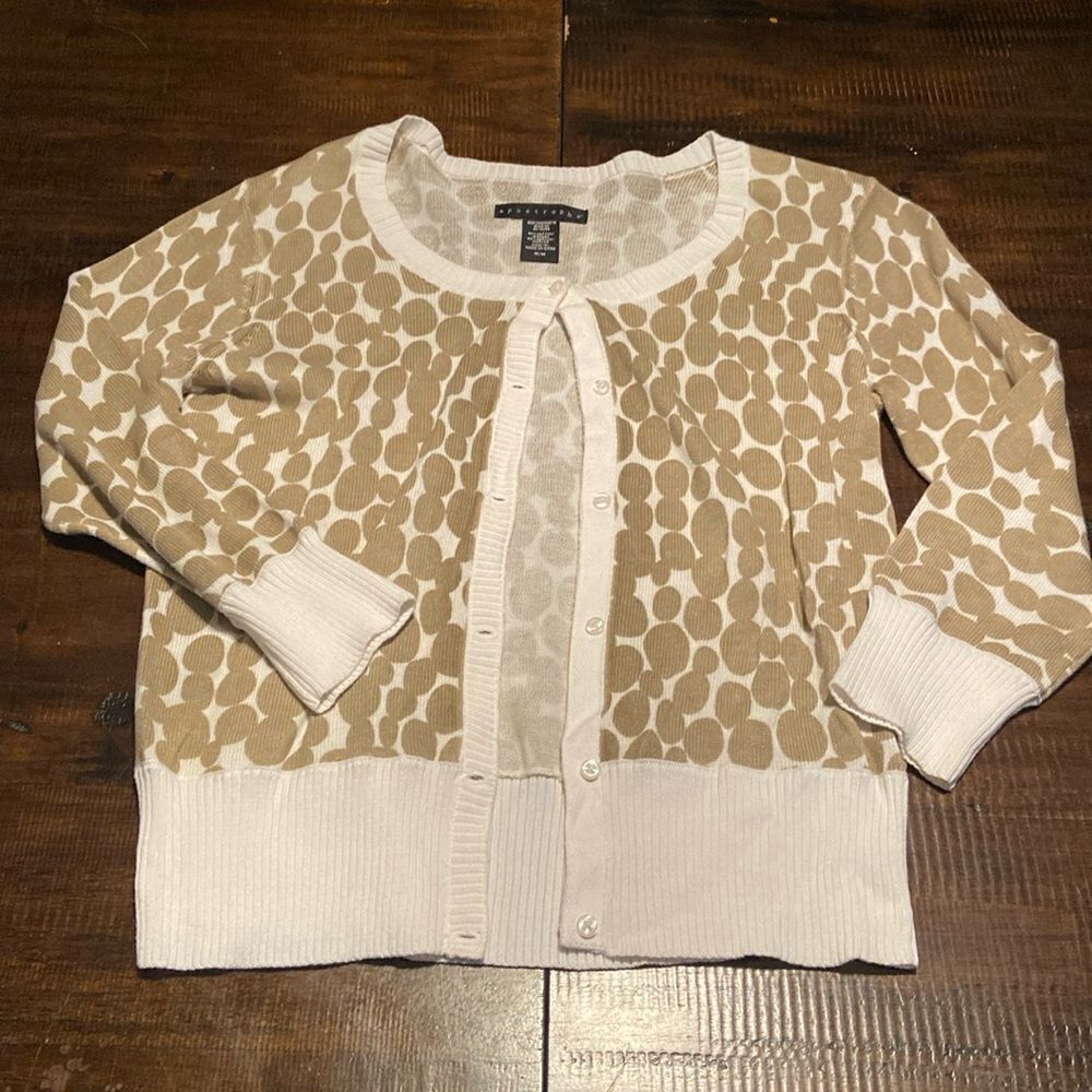 Women’s apostrophe cardigan sweater office business casual ladies medium